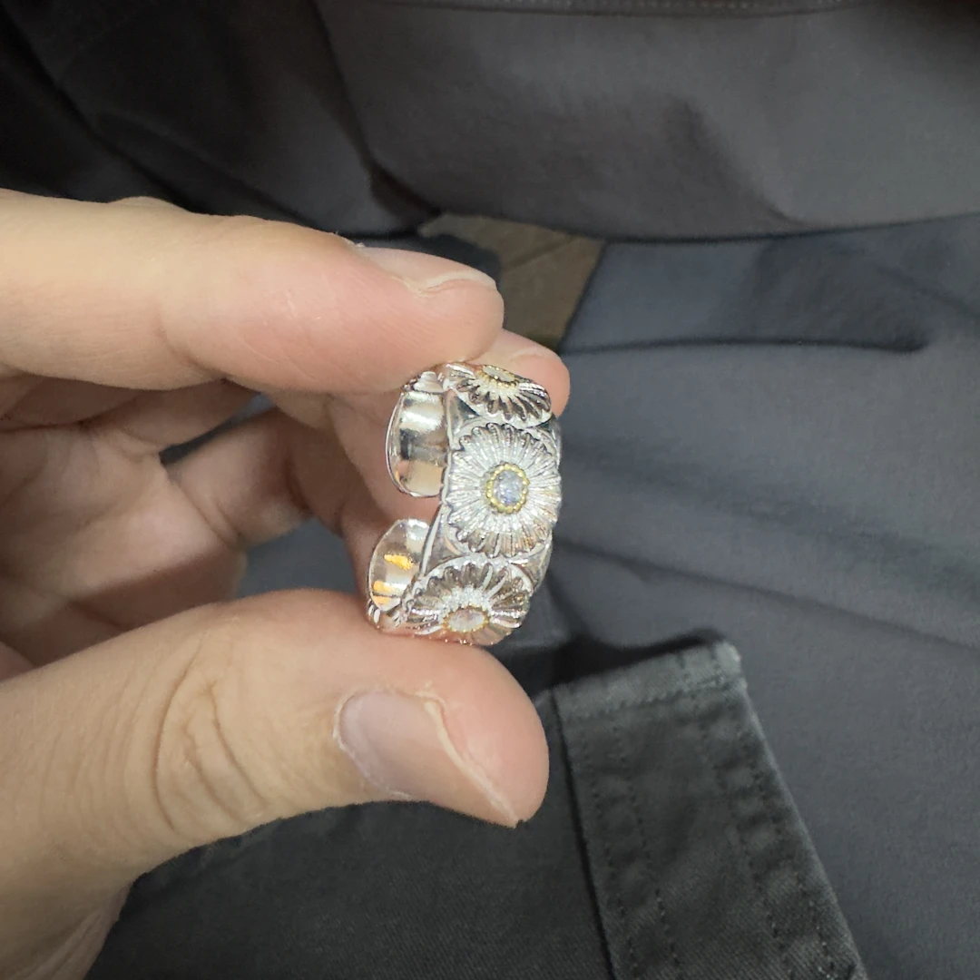 合金戒指 【秋菊黄色戒指】国潮风发字嘻哈潮人街头网红