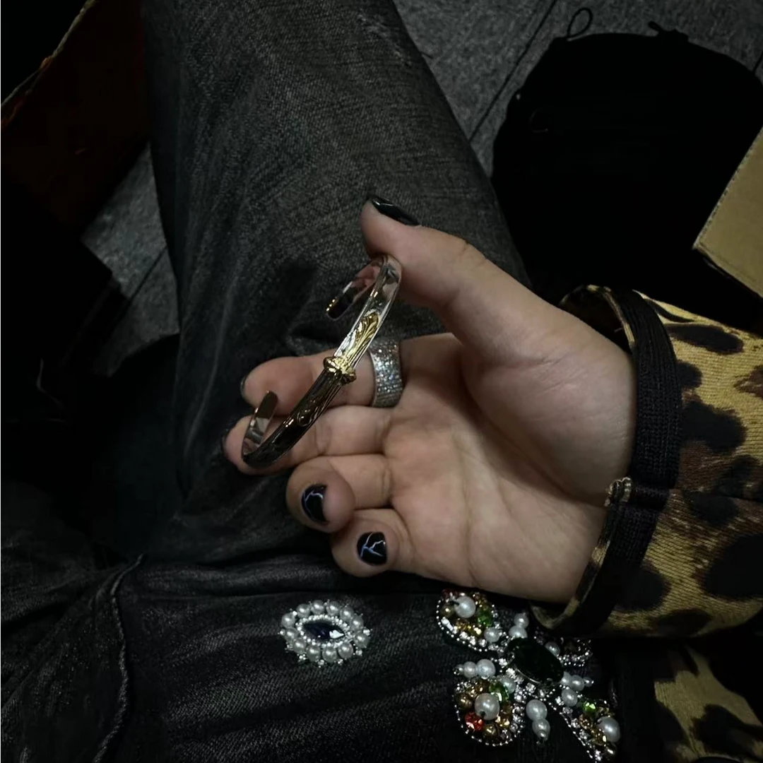 合金手镯 【冰花手镯】国潮风发字嘻哈潮人街头网红