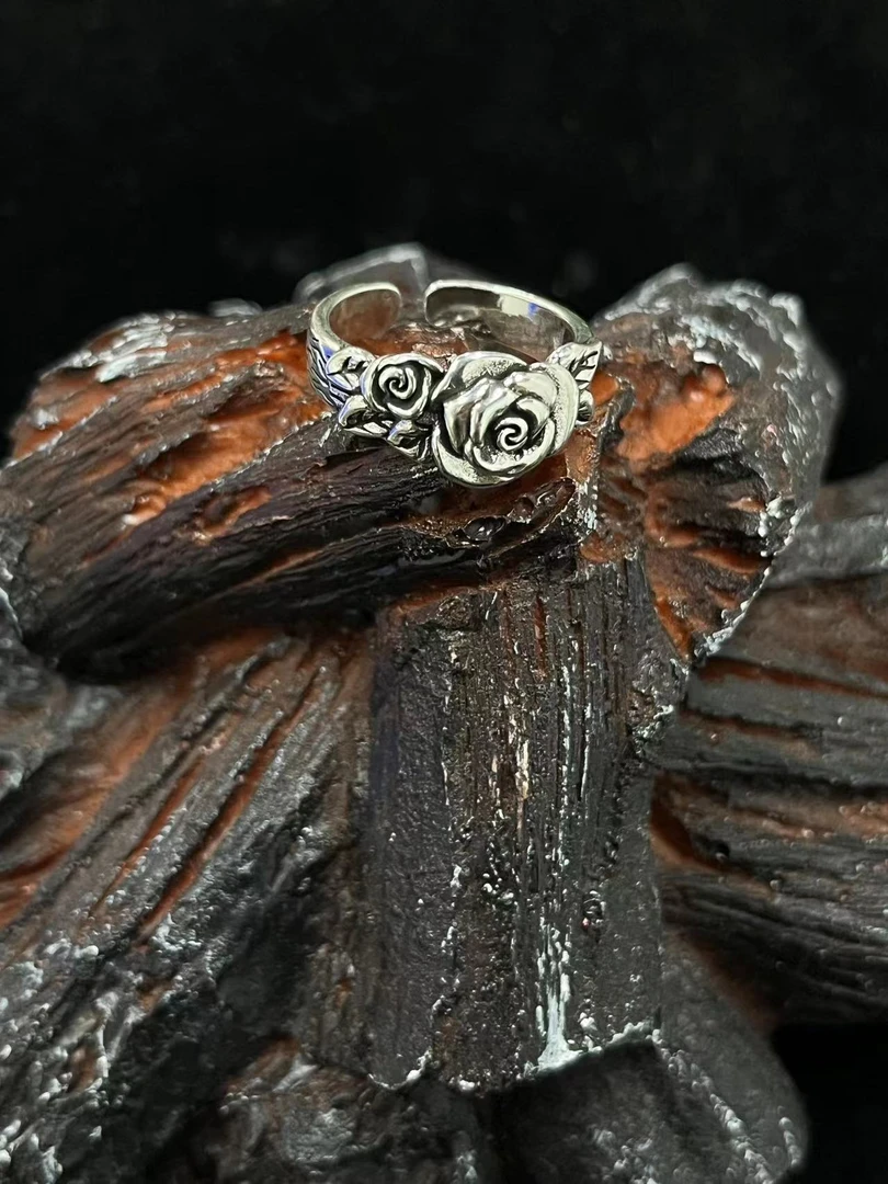 合金戒指 【福利玫瑰开口戒指】国潮风发字嘻哈潮人街头网红