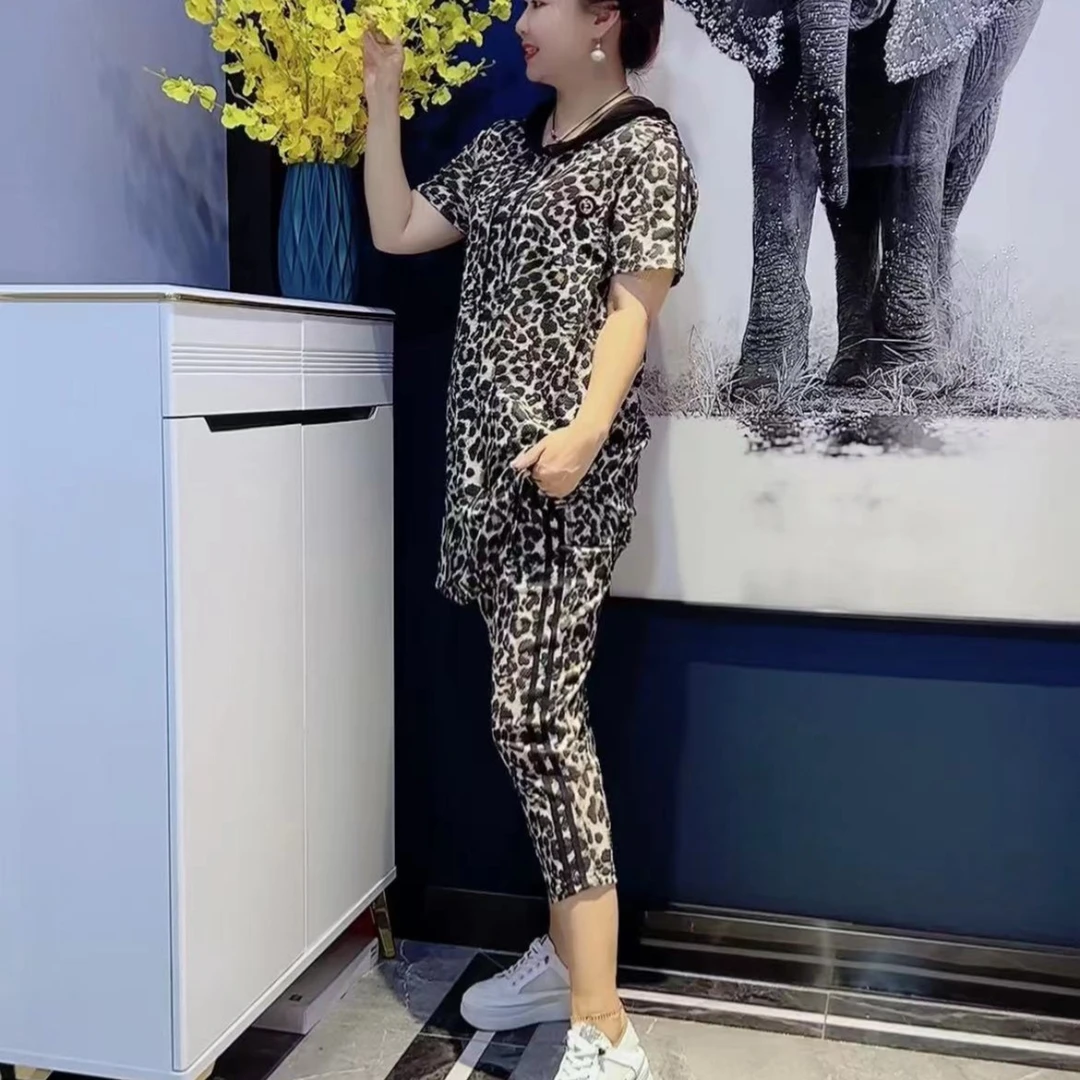 671款时尚减龄冰爽速干套装上衣裤子~`时尚减龄冰爽速干套装格子