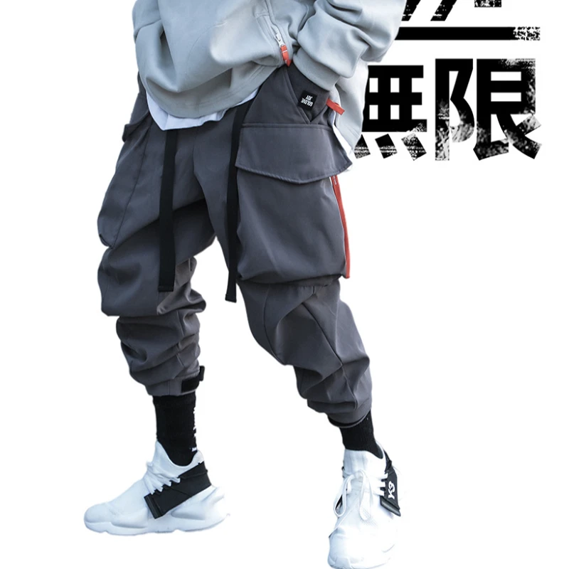 吉业国潮流行双织腰带扣工装束脚裤男女宽松运动裤男款束脚
