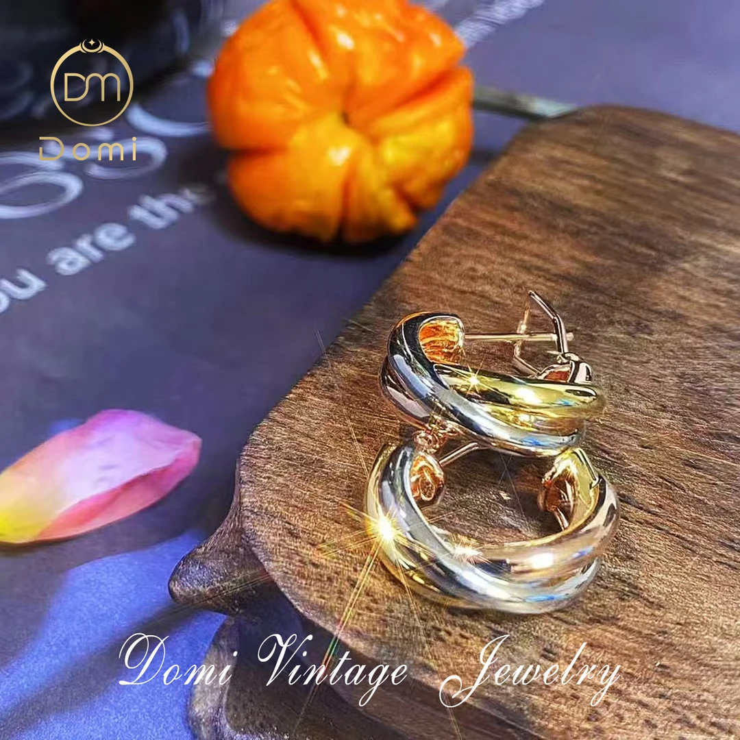 铜合金耳饰 A2054新款时尚高级三拼色清新气质耳环