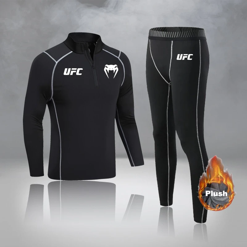 毒液紧身衣男运动健身服套装高弹速干衣保暖长袖散打ufc训练服装