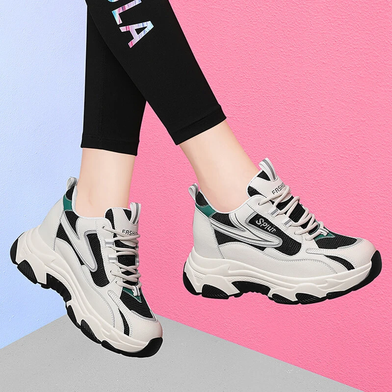 内老爹鞋女真皮2023春季新款女鞋春款厚底小白鞋高品质运动鞋