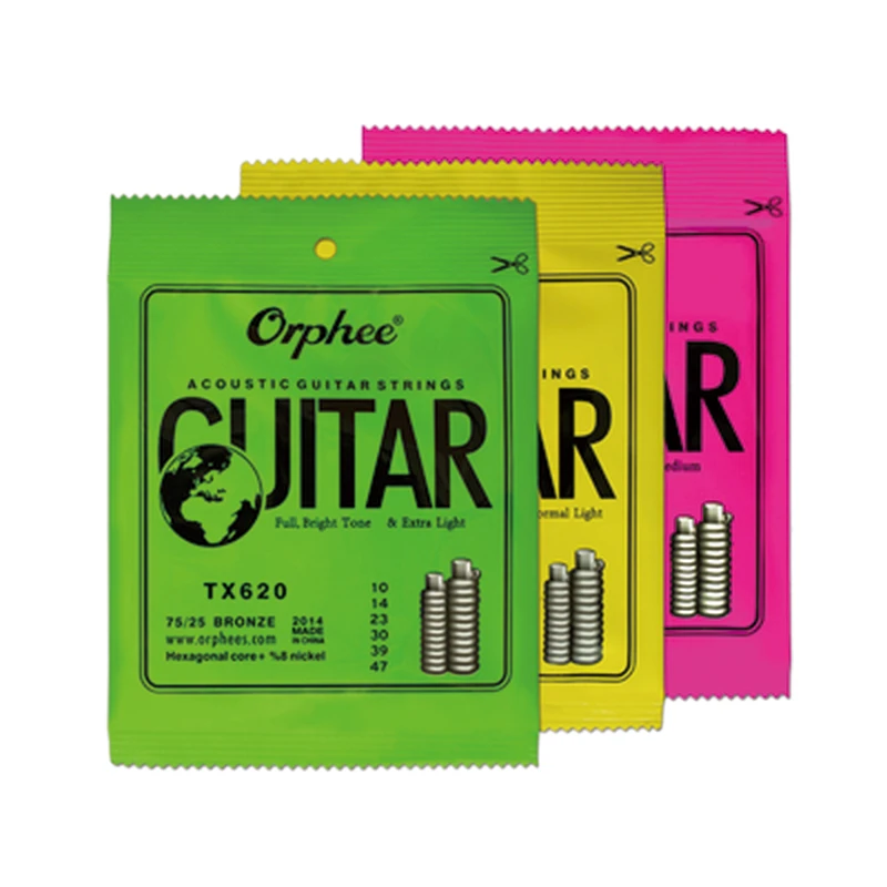 orphee奥路菲民谣吉他吉他弦彩色琴弦电吉他琴弦一套吉他换弦6根