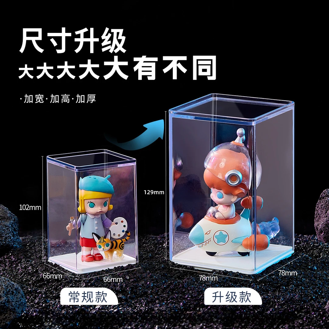 盲盒手办收纳盒单间防尘罩可叠加插卡展示柜亚克力透明大容量成品