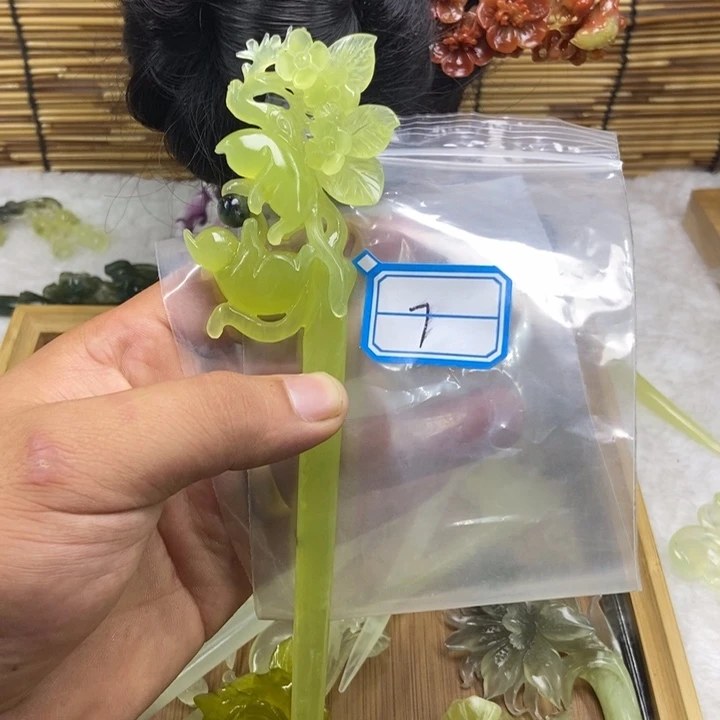 蛇纹石玉发饰合金A****87