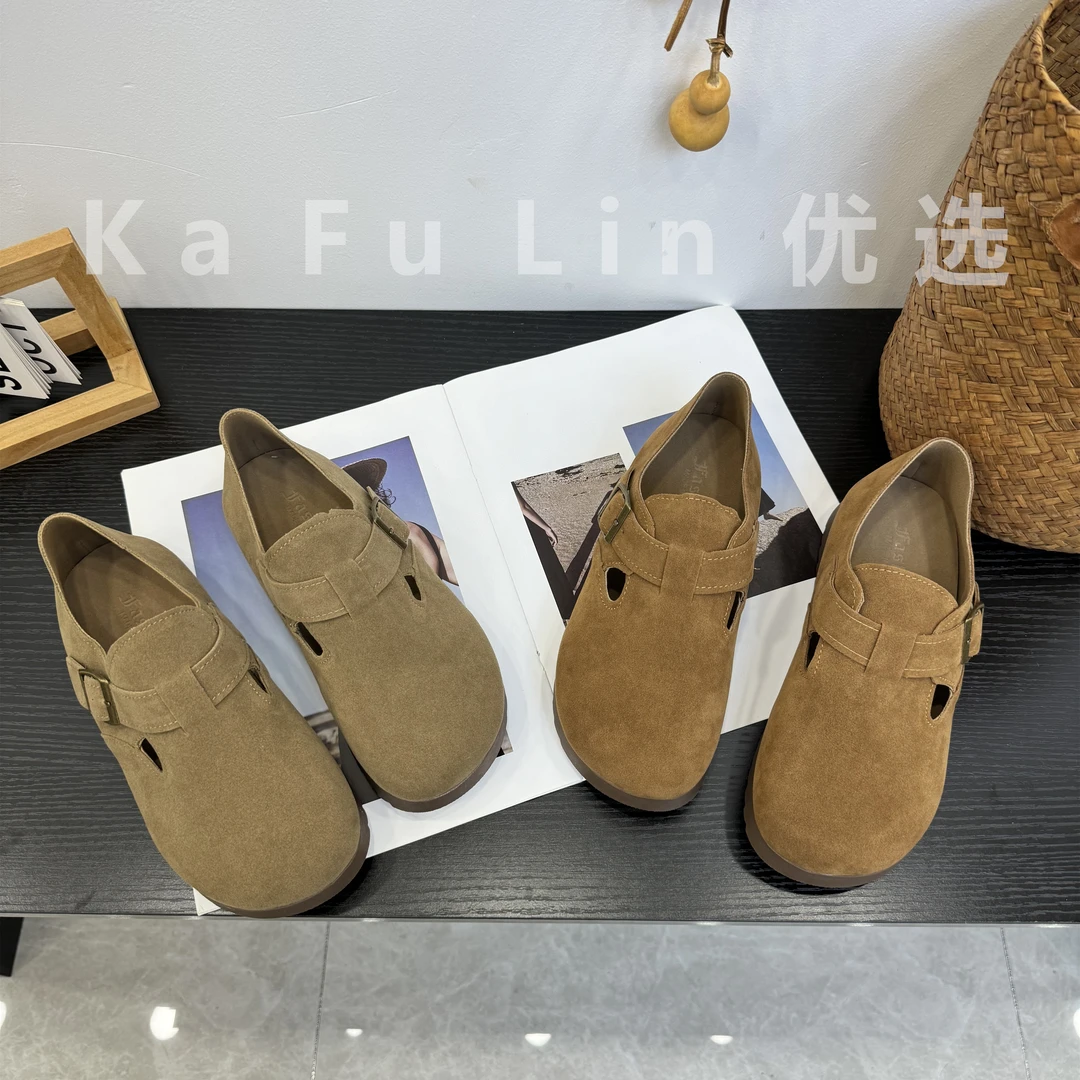 【卡芙琳shoes优选】软底勃肯鞋女新款平底复古一脚蹬懒人单鞋女