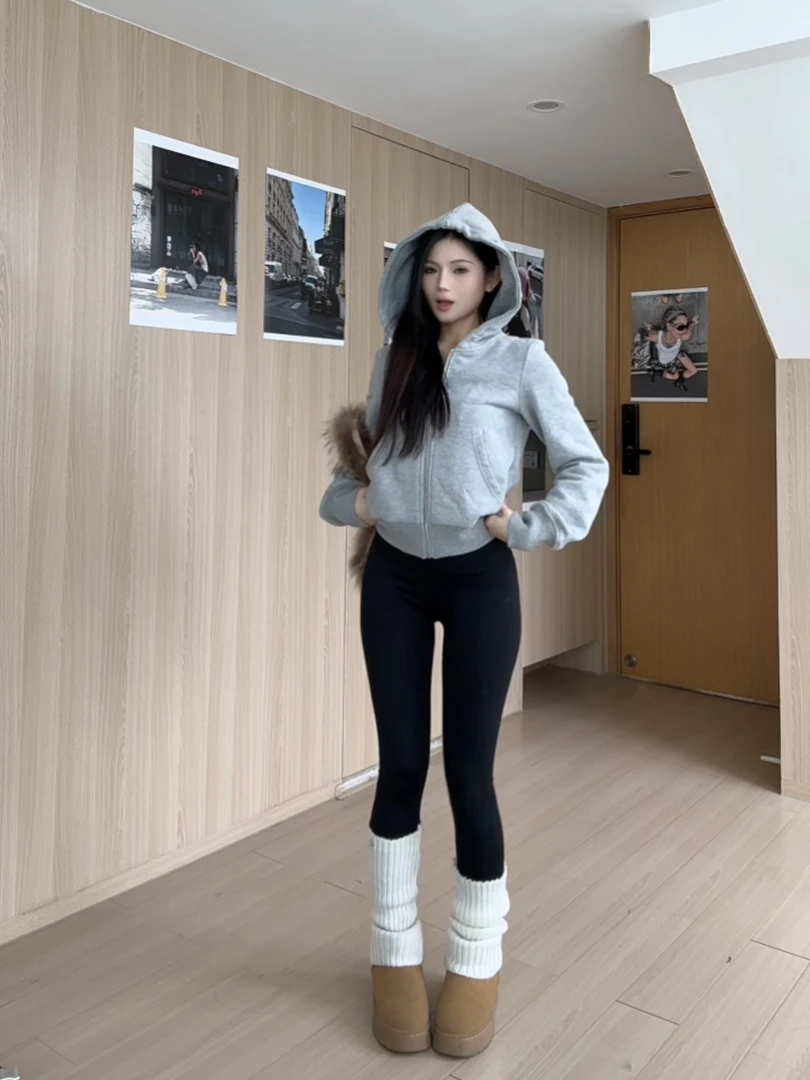 【月月自留打底裤】加绒鲨鱼裤女秋冬外穿保暖紧身裤