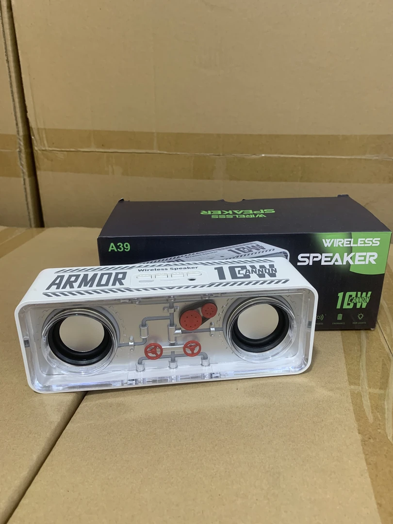 SPEAKER 双喇叭透明机甲音响A39朋克无线蓝牙音响y