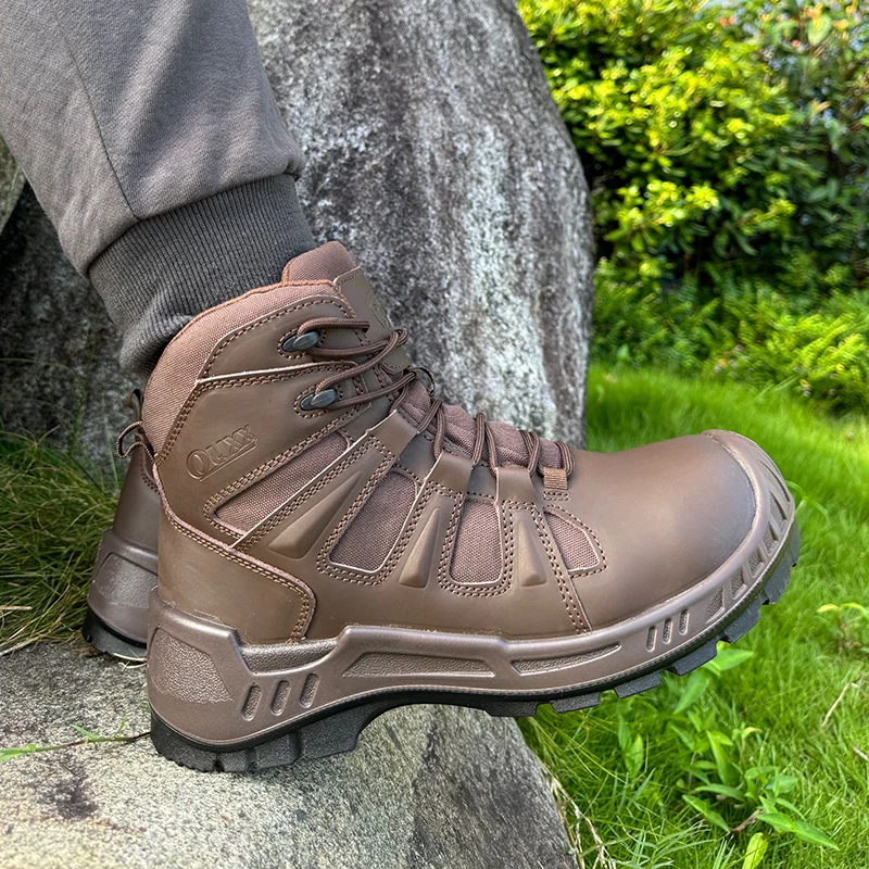 董鑫外贸4603男鞋安全防护防砸复合鞋头户外耐磨登山鞋带中帮高帮