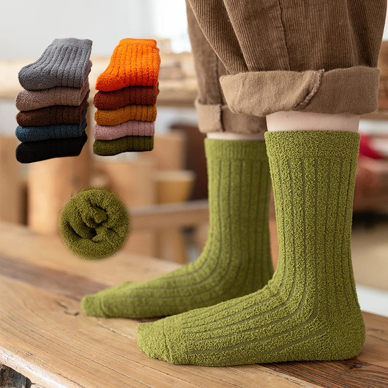 居家儿童袜子2023秋冬半边绒短袜1-15岁中大童加厚保暖男女童袜子
