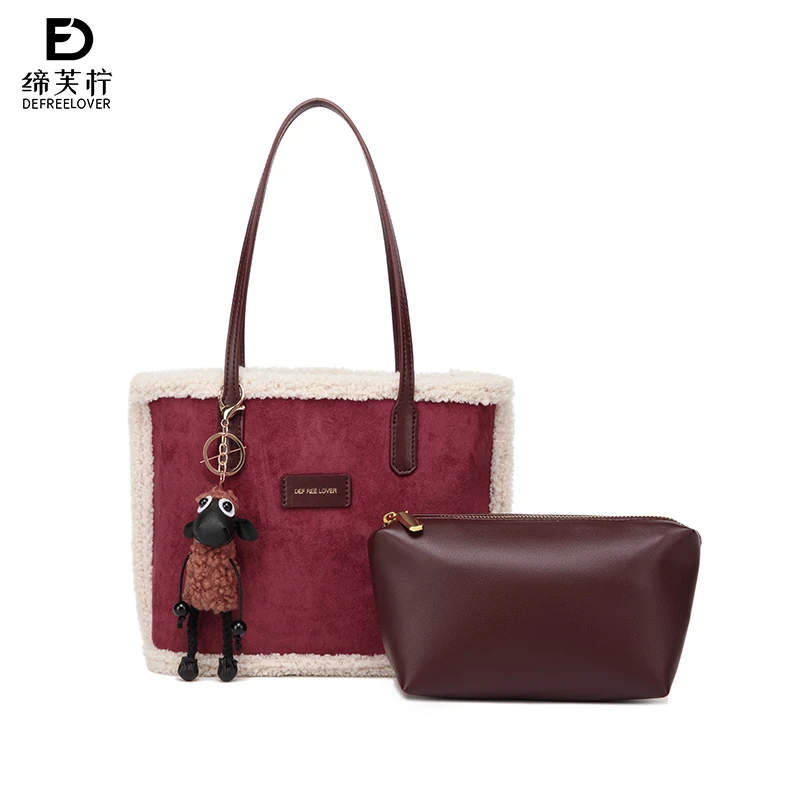 【DEFREELOVER缔芙柠】秋冬大容量单肩托特包-玫红A