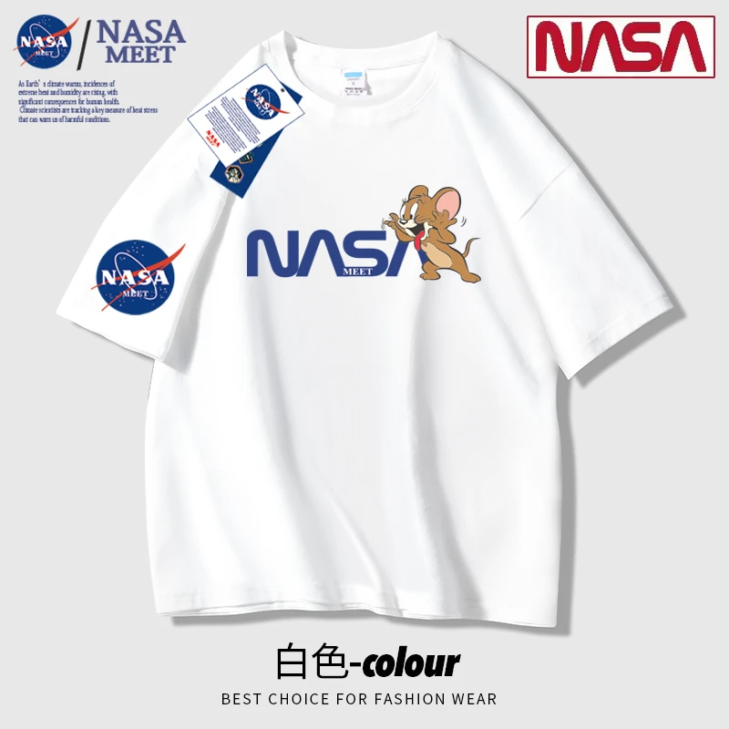 NASAMEET联名短袖T恤女2025夏季新款ins男潮牌闺蜜装情侣重磅纯棉