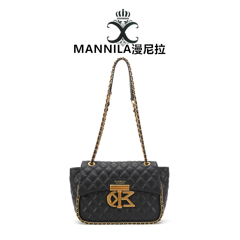 MANNILA/漫尼拉小香风时尚百搭女士单肩菱格单肩包腋下包