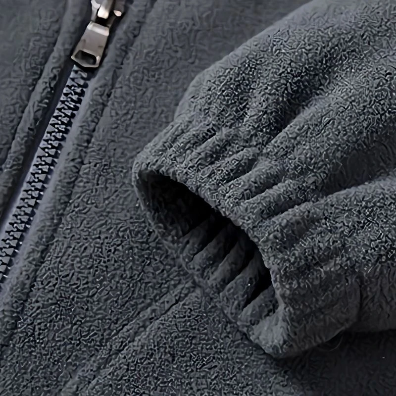 中老年秋冬摇粒绒男女外套抓绒上衣大码男士双面绒爸爸装保暖外套