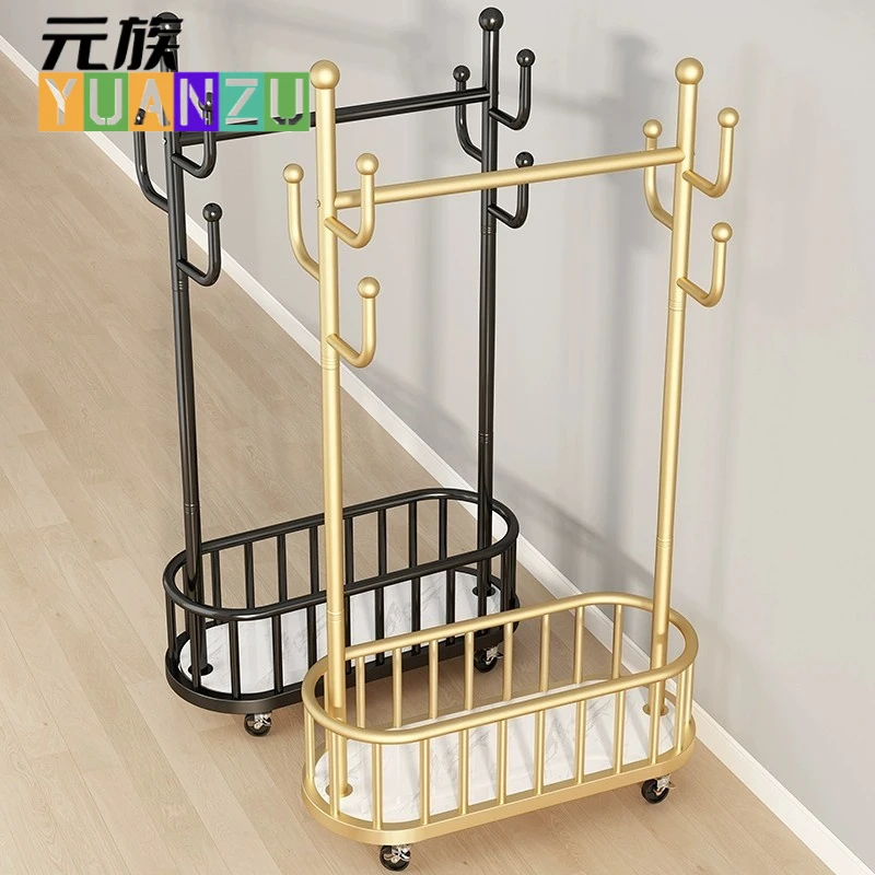 《元族》轻奢带轮可移动衣帽架客厅家用衣架落地立式简易寝室落地u1