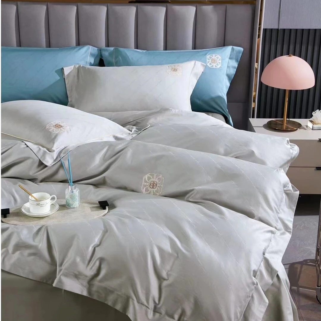 【宾喜轻奢】160支匹马棉轻奢绣花提花四件套高端床品设计款-路易斯