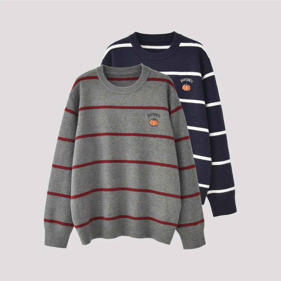 2024新款冬季穿搭【Mo&C订单款】南瓜 韩系慵懒风套头毛衣- 2010