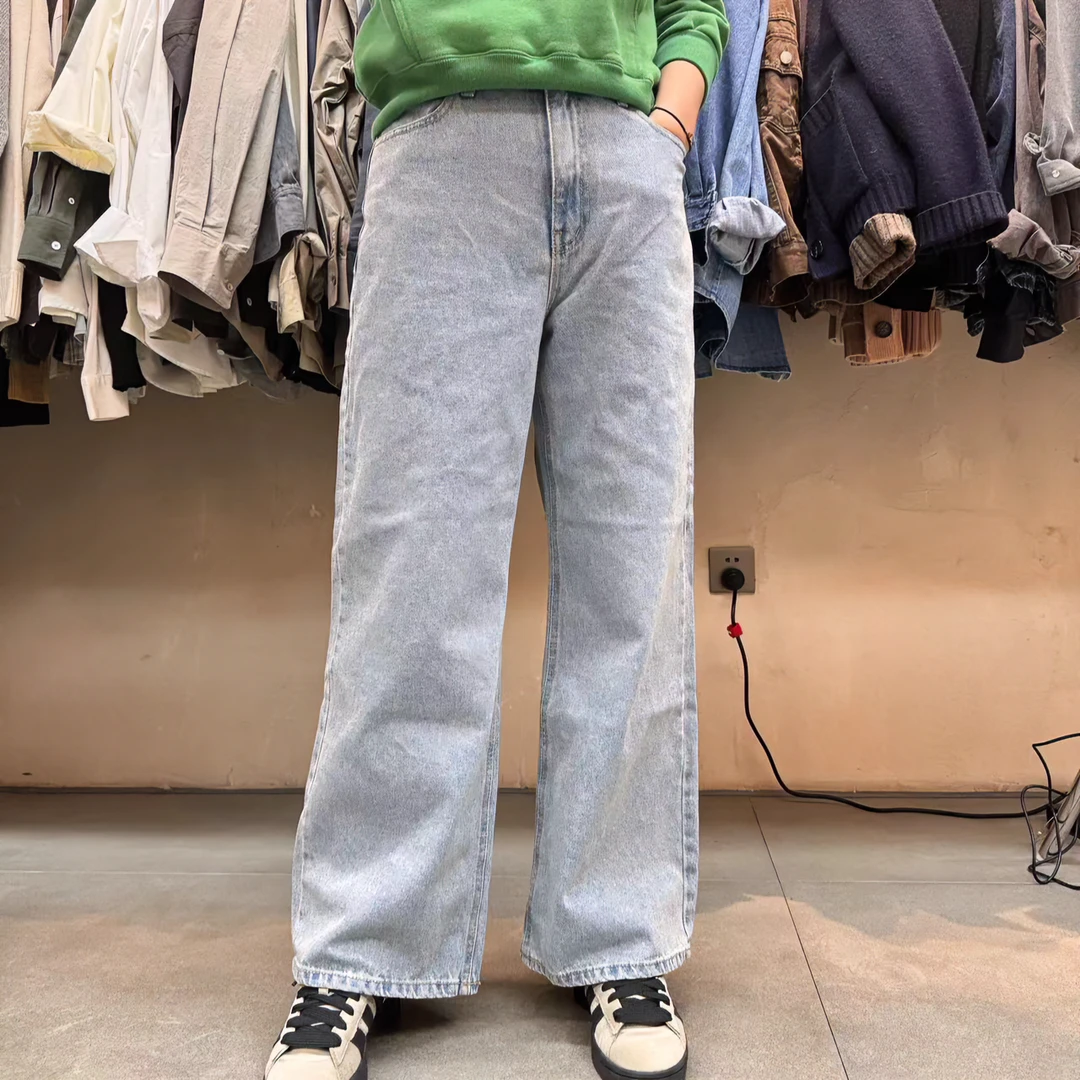 韩国进口直筒牛仔裤 百搭时尚休闲裤