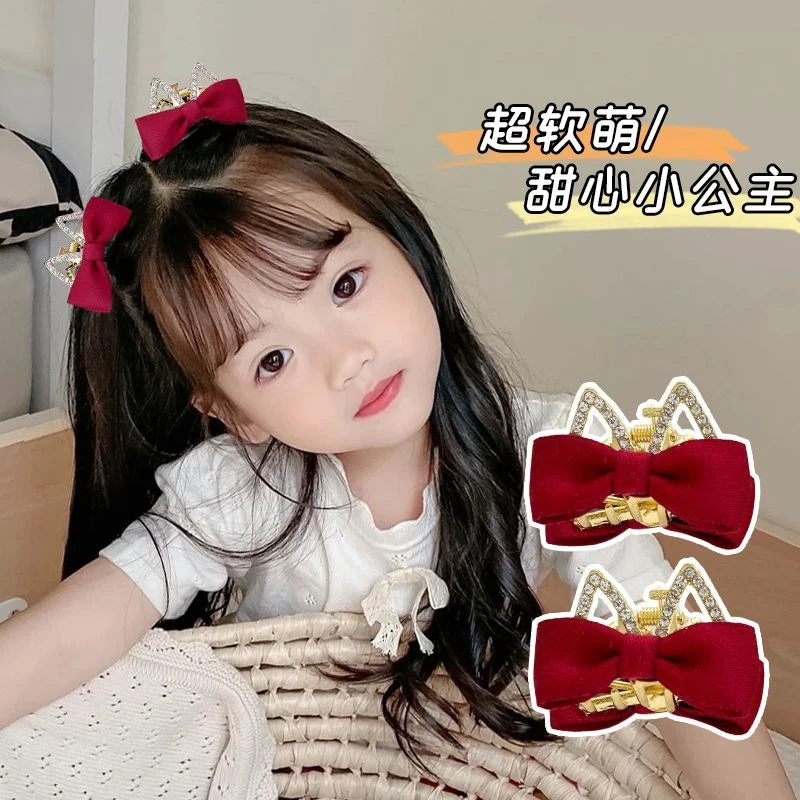 儿童发夹女2022新款蝴蝶结小抓夹宝宝夹子头饰女童可爱公主刘海夹