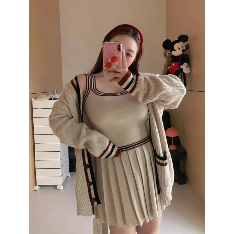 慧芝huizhi Miu系必修课 定制款 定染纱线秋冬新款三件套套装