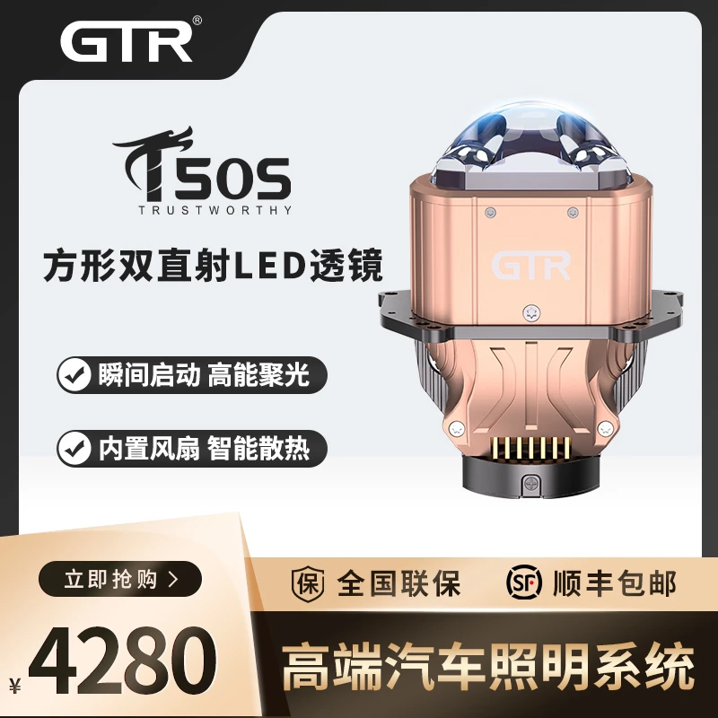 GTR新款T50S方形双直射LED透镜