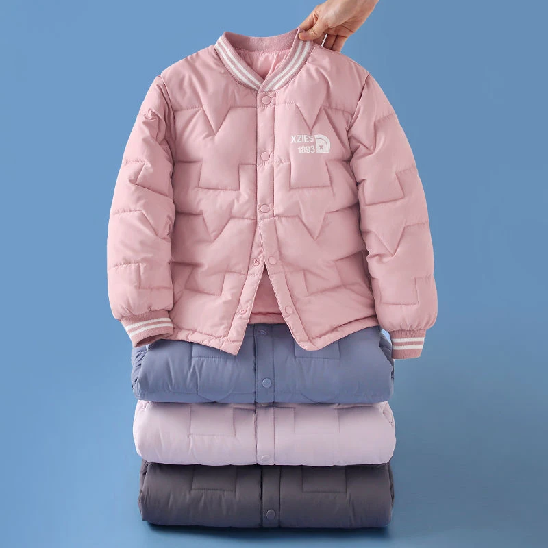 新款儿童羽丝绒内胆男女童学生轻薄保暖冬装中大童内外穿秋冬外套