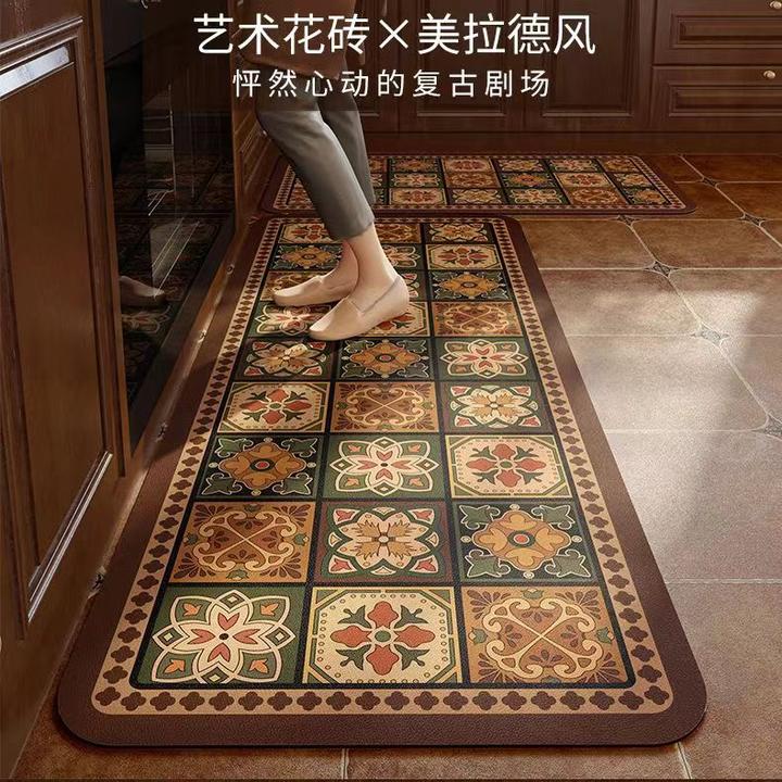厨房地垫吸水垫可擦免洗防滑防水防油家用吸水吸油硅藻泥垫子地毯