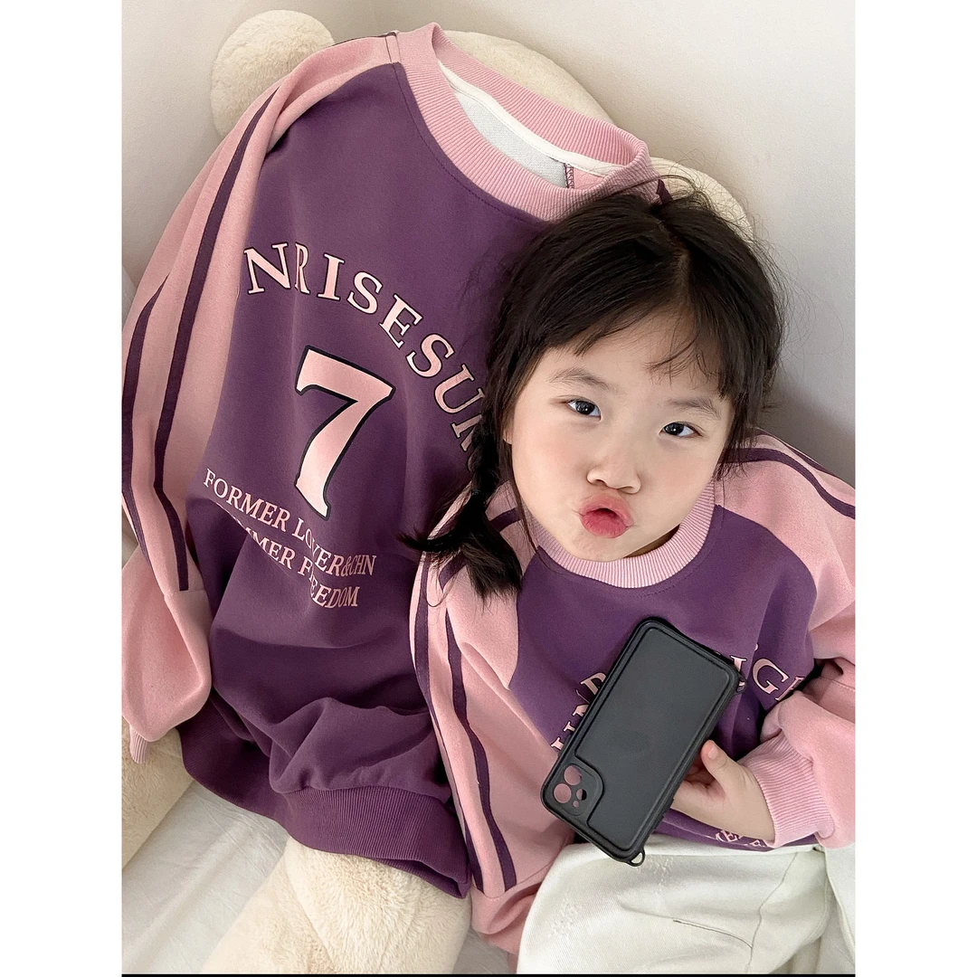 【四个姐专属】【顾奈】QZ617数字休闲圆领亲子卫衣-2