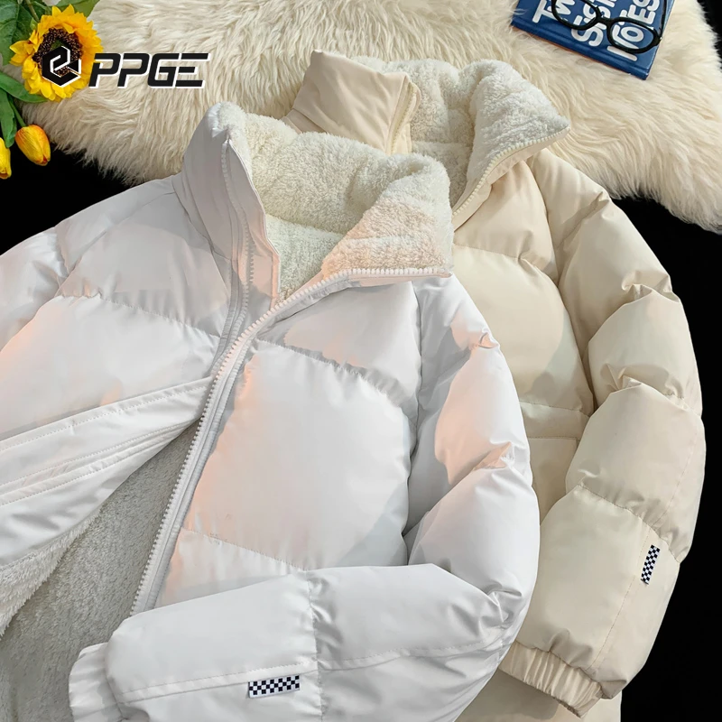 胖胖哥男女款冬季保暖棉衣潮牌美式情侣加厚ins宽松百搭慵懒棉服