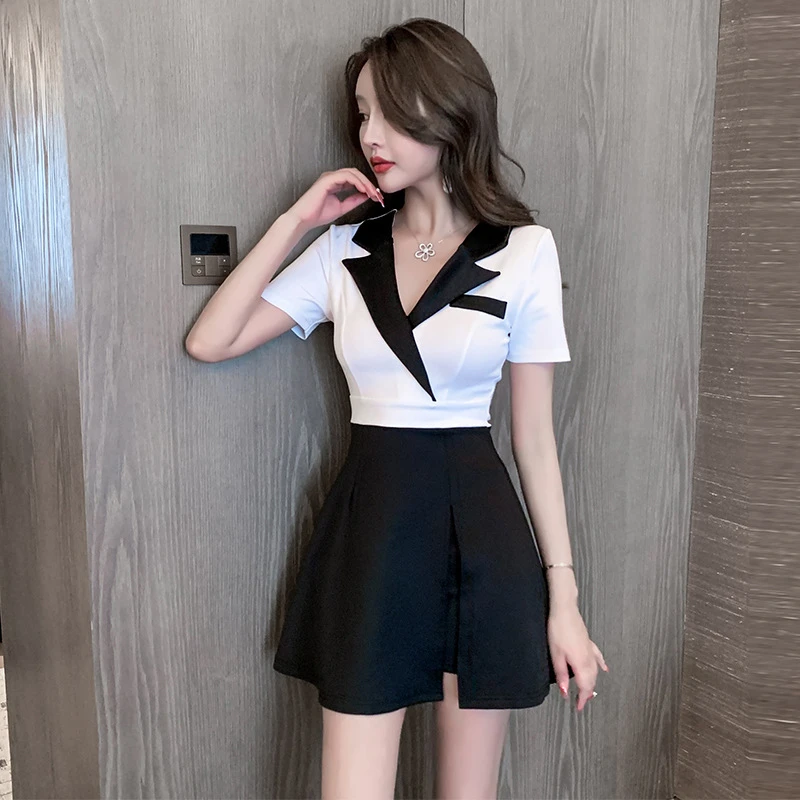 足浴足疗桑拿技师工作服女美容院养生高级会所气质时尚连衣裙工衣