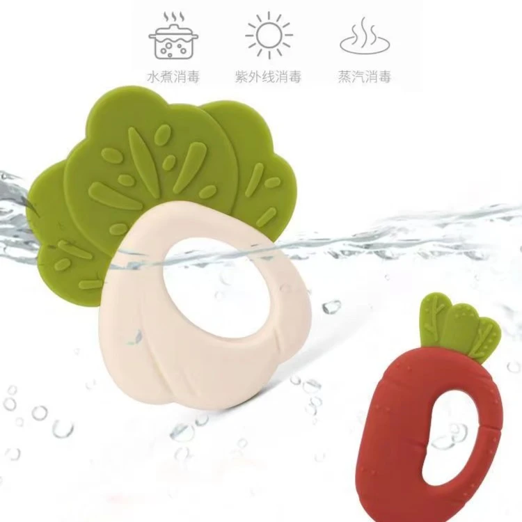舒贝迪宝宝磨牙棒6-12月婴幼儿白菜咬牙胶抓握玩具口欲期防吃手指