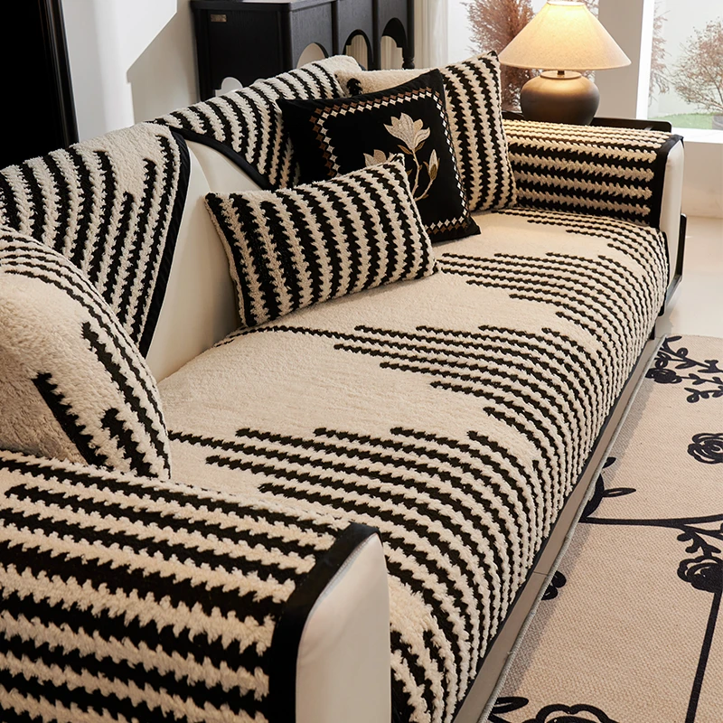 洱峰雅诗高级感沙发垫舒棉绒冬季2024新款简约沙发套罩防滑坐垫