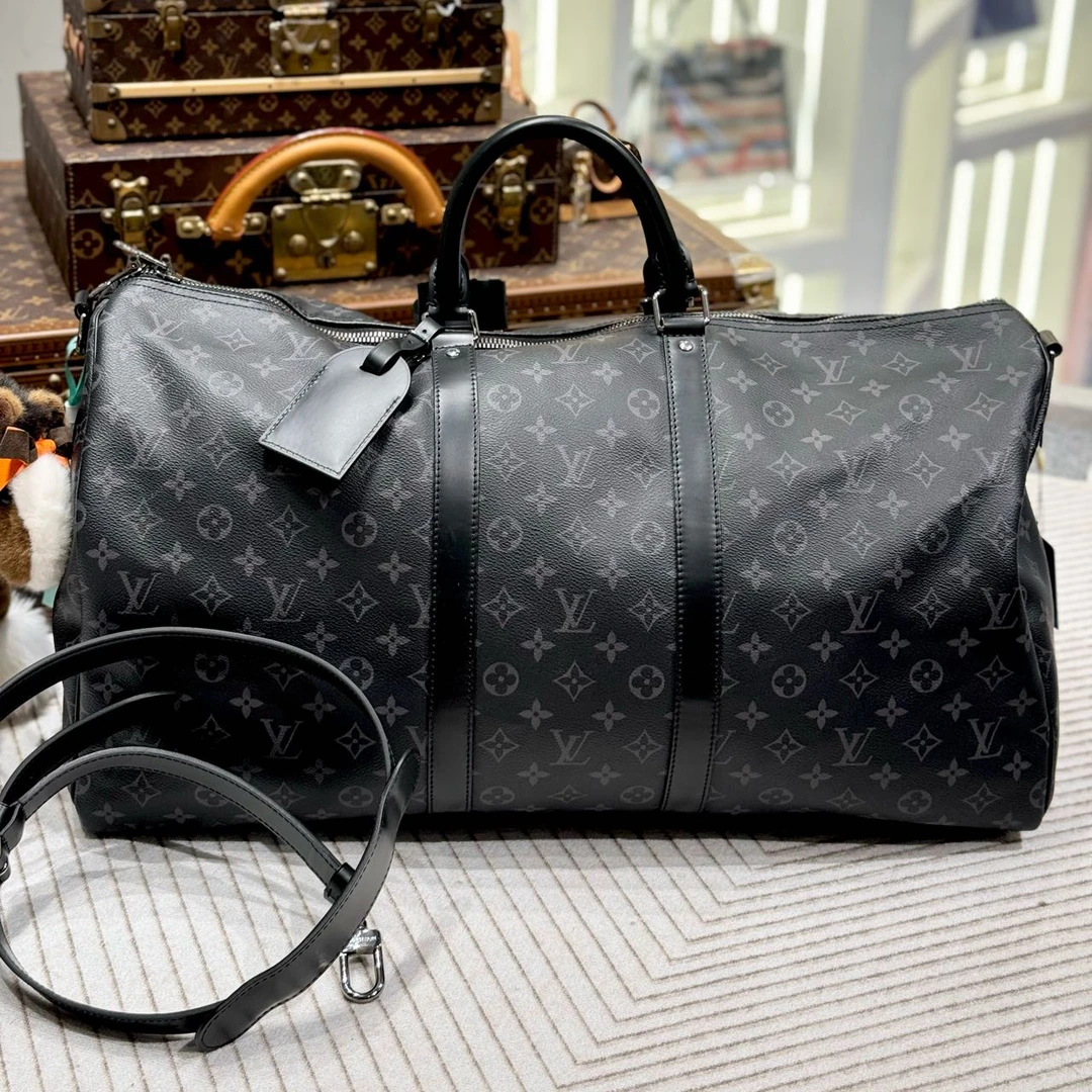 99新 LouisVuitton/路易威登 昊哥/lv keepall55黑老花