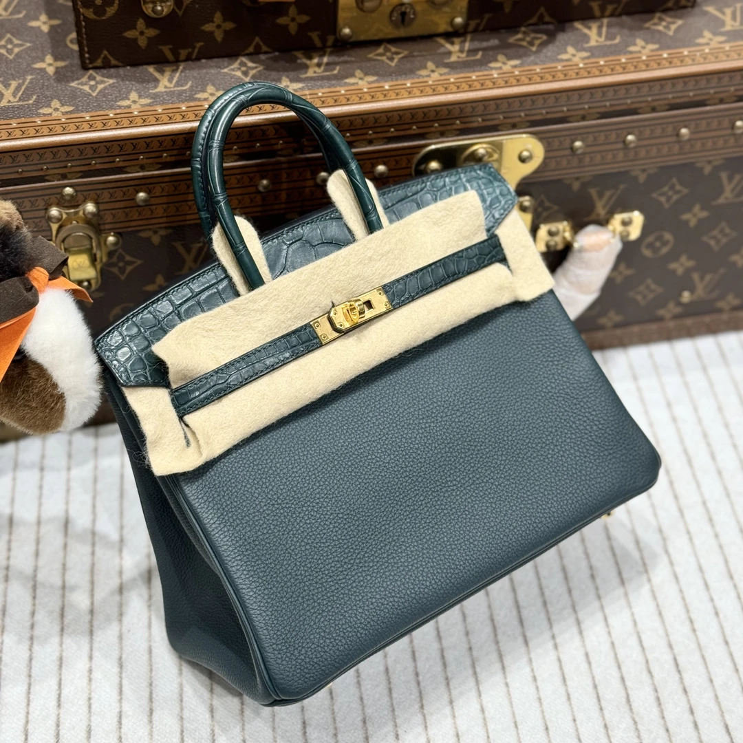 99新 Hermes/爱马仕 lina/d刻爱马仕松柏绿bk25包touch