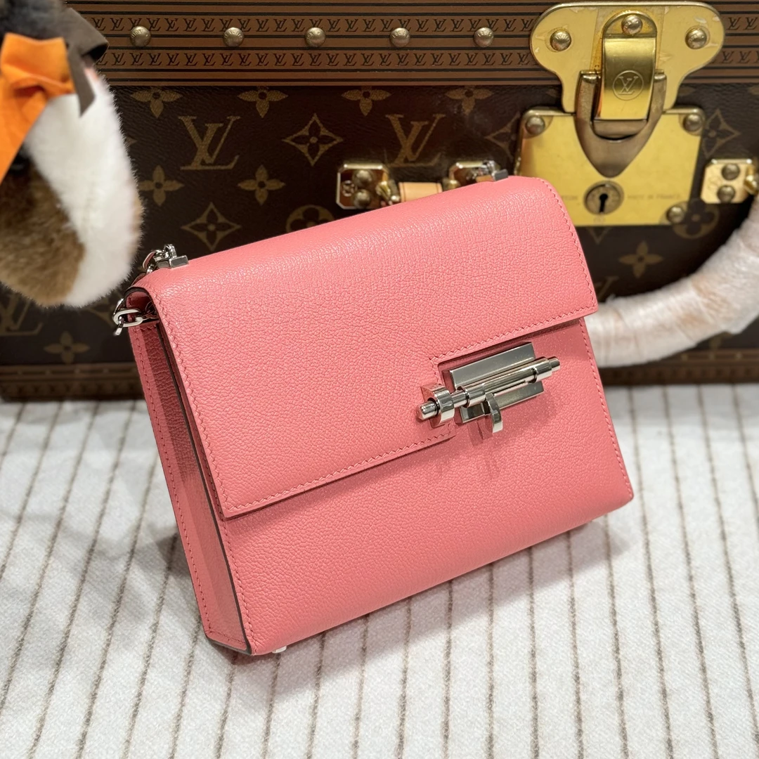 99新 Hermes/爱马仕 昊哥/d刻/爱马仕夏日粉手枪包