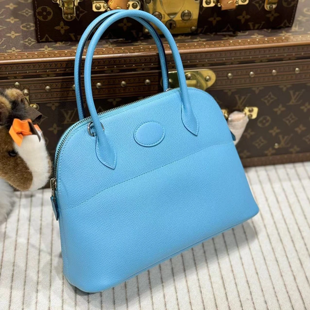 99新 Hermes/爱马仕 昊哥/爱马仕北方蓝保龄27包
