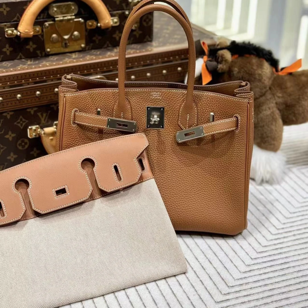 全新未使用 Hermes/爱马仕 lina/birkin30金棕三合一/U刻拆卸内袋
