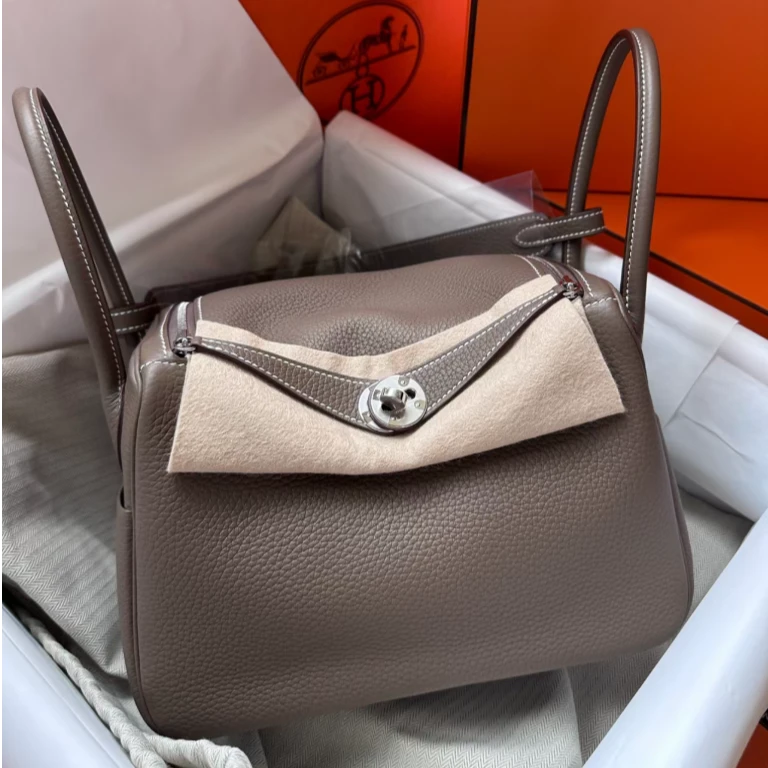 全新未使用 Hermes/爱马仕 昊哥/lindy26大象灰银扣/w刻/全套
