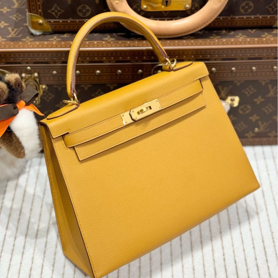 99新 Hermes/爱马仕 昊哥/y刻芝麻色kelly28包