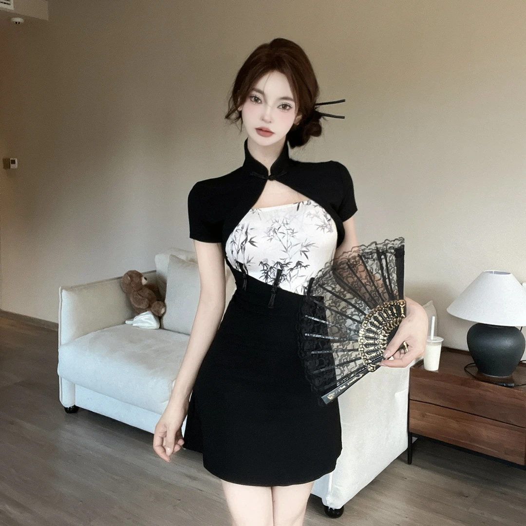 时尚新中式中国风纯欲旗袍女夏季2024年新款爆款设计感改良裙子潮