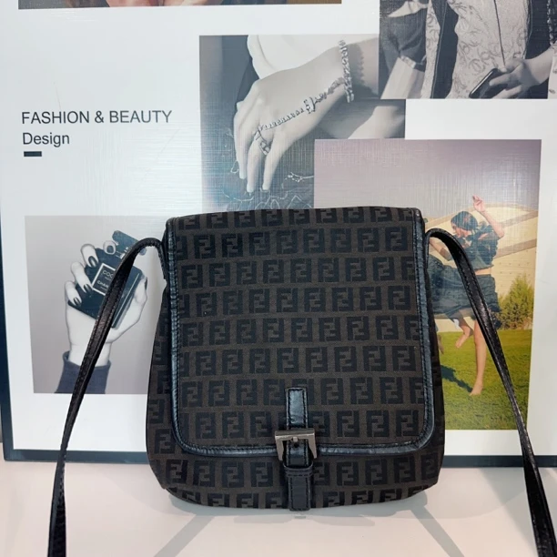 90新 FENDI/芬迪 兔兔奢/芬迪斜挎包/240626139