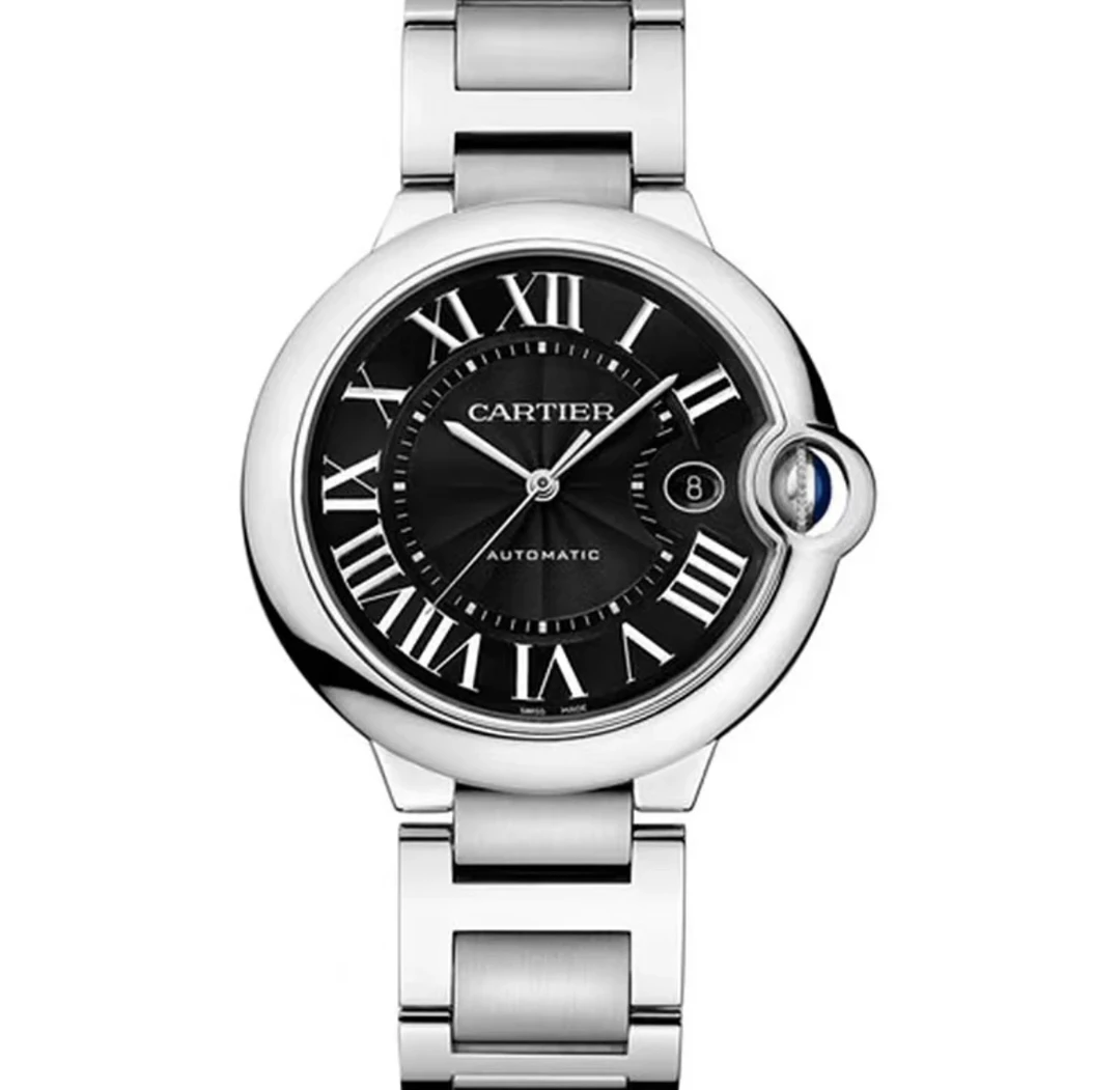 99新 Cartier/卡地亚 蓝气球W6920042 42黑盘精钢 机械男款 单表