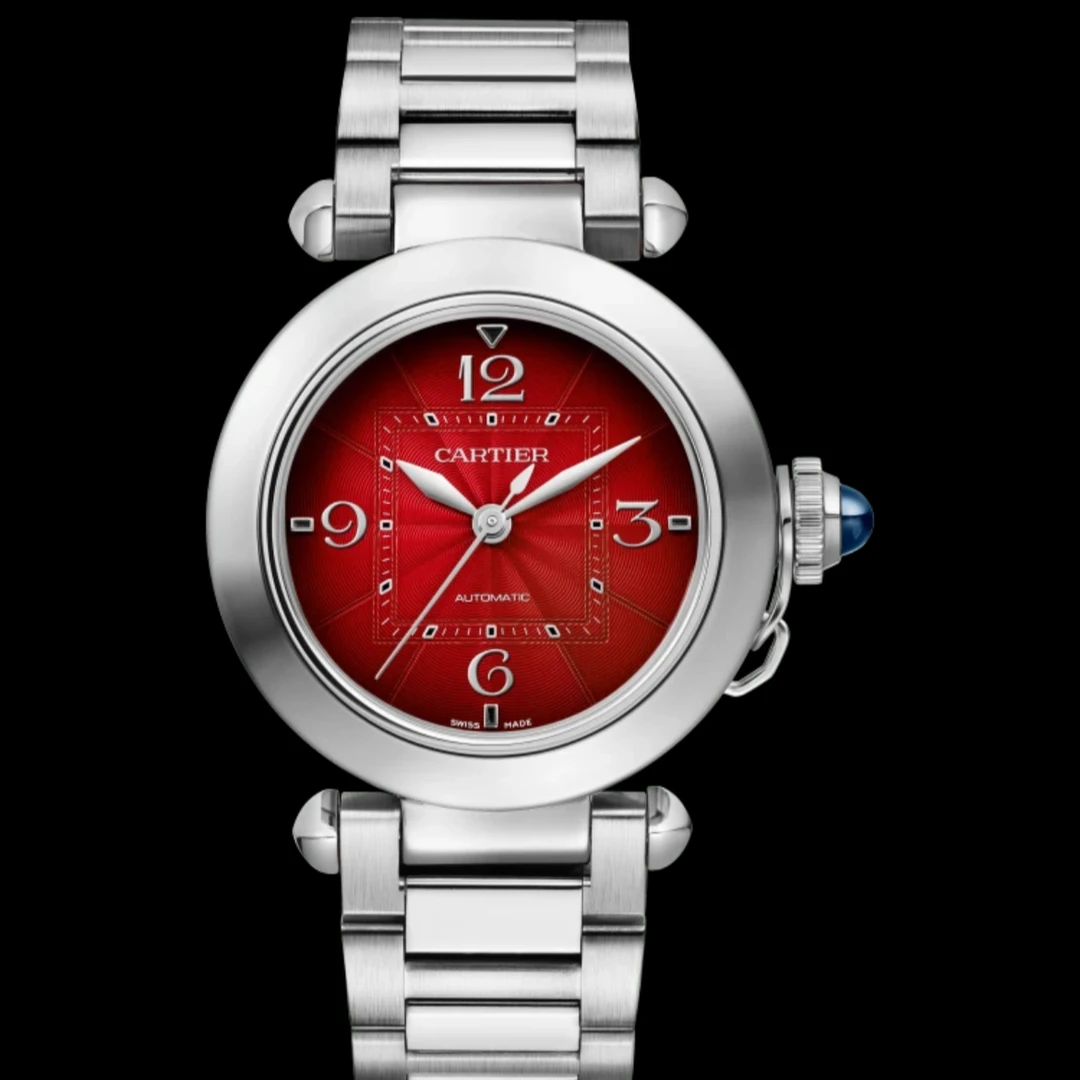 99新 Cartier/卡地亚 帕莎WSPA0031 35红盘女士自动机械手表 21年