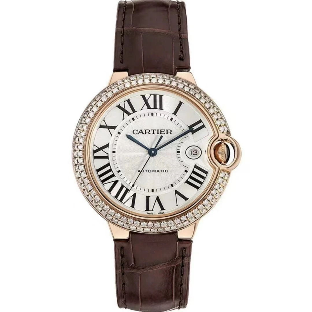 99新 Cartier/卡地亚 蓝气球W6900651 42玫瑰金后钻机械表 单表