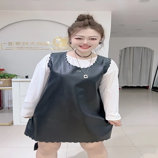 8134欧货刺绣领皮裙