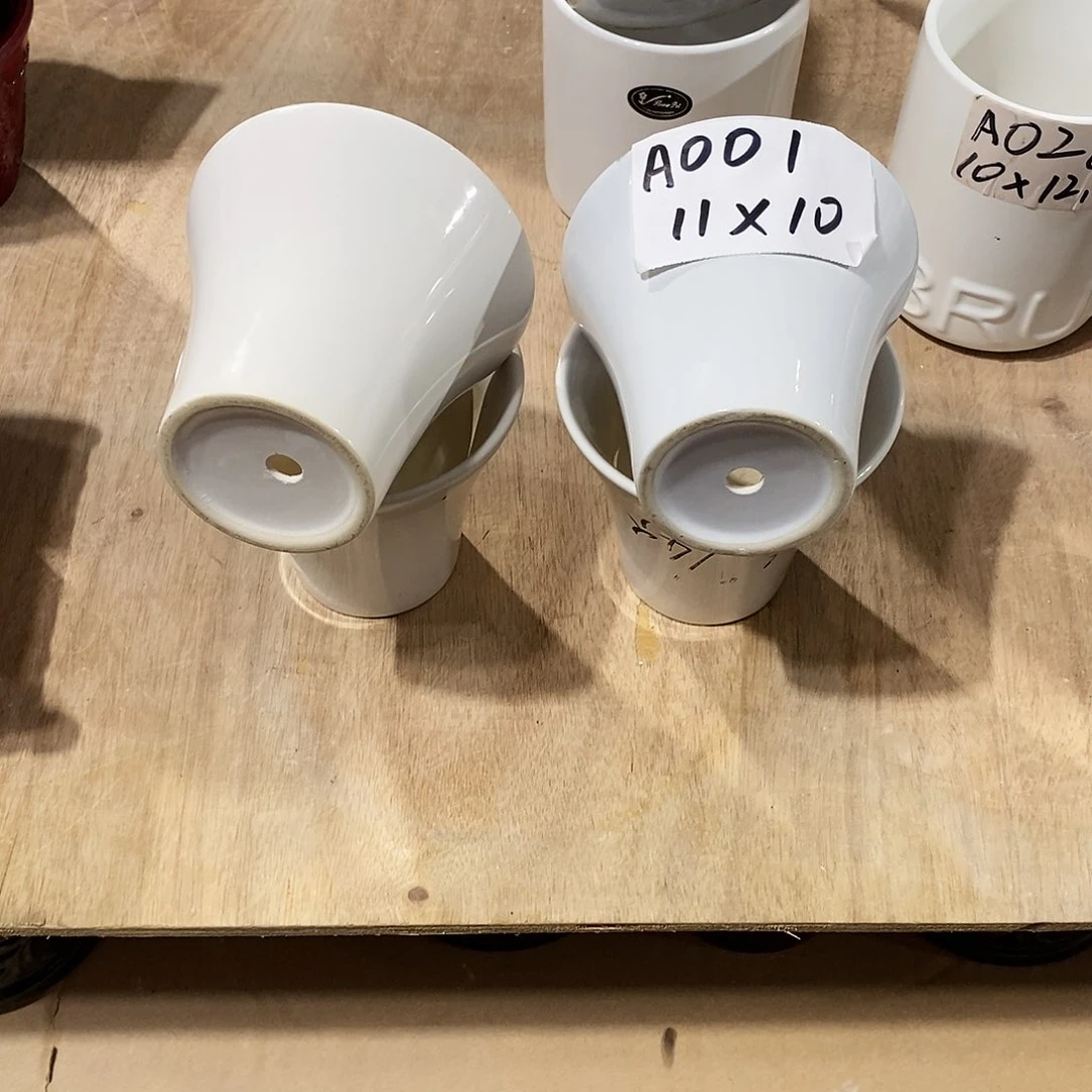 【闪购商品】陶瓷20CM（含）-50CM（不含）微瑕花盆AAA001-4白色
