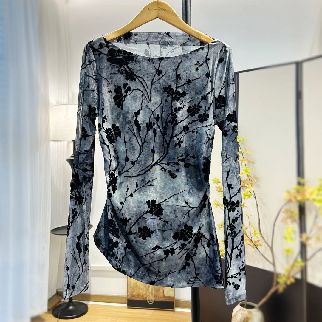 【萨拉迪恩】修身时尚百搭弹力百搭时尚内搭上衣女长袖女士