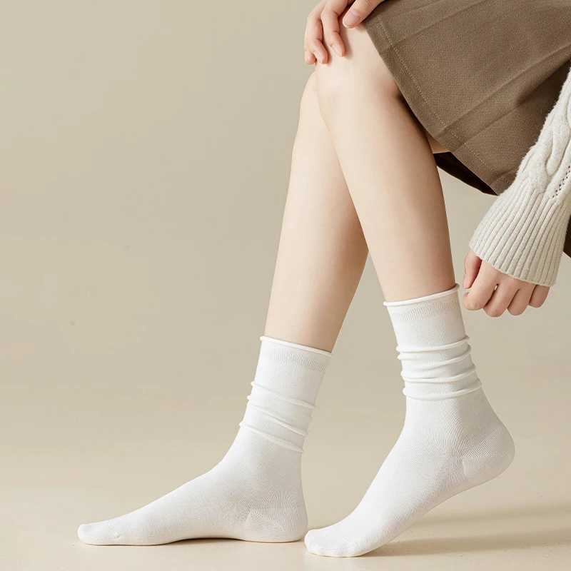 新百伦女士休闲舒适透气防臭卷边堆堆袜NWQ05012